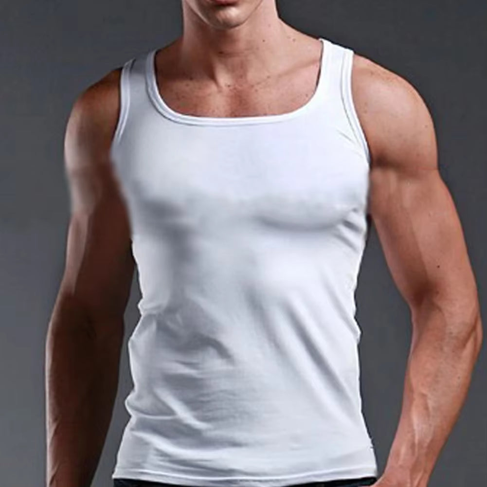 Men Muscle Vests Cotton Underwear Sleeveless Tank Top Solid Muscle Vest Undershirts O-Neck Gymclothing Bodybuilding Tank Tops