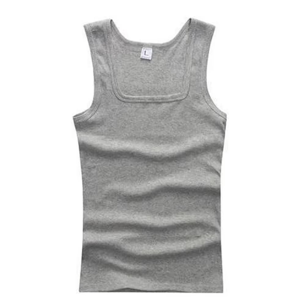 Men Muscle Vests Cotton Underwear Sleeveless Tank Top Solid Muscle Vest Undershirts O-Neck Gymclothing Bodybuilding Tank Tops