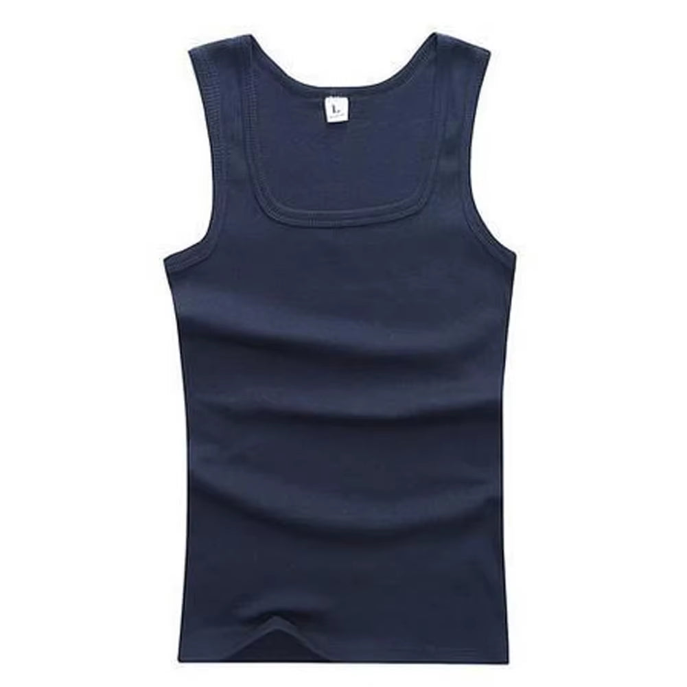 Men Muscle Vests Cotton Underwear Sleeveless Tank Top Solid Muscle Vest Undershirts O-Neck Gymclothing Bodybuilding Tank Tops