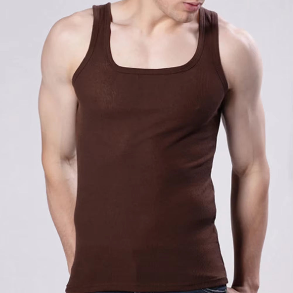 Men Muscle Vests Cotton Underwear Sleeveless Tank Top Solid Muscle Vest Undershirts O-Neck Gymclothing Bodybuilding Tank Tops