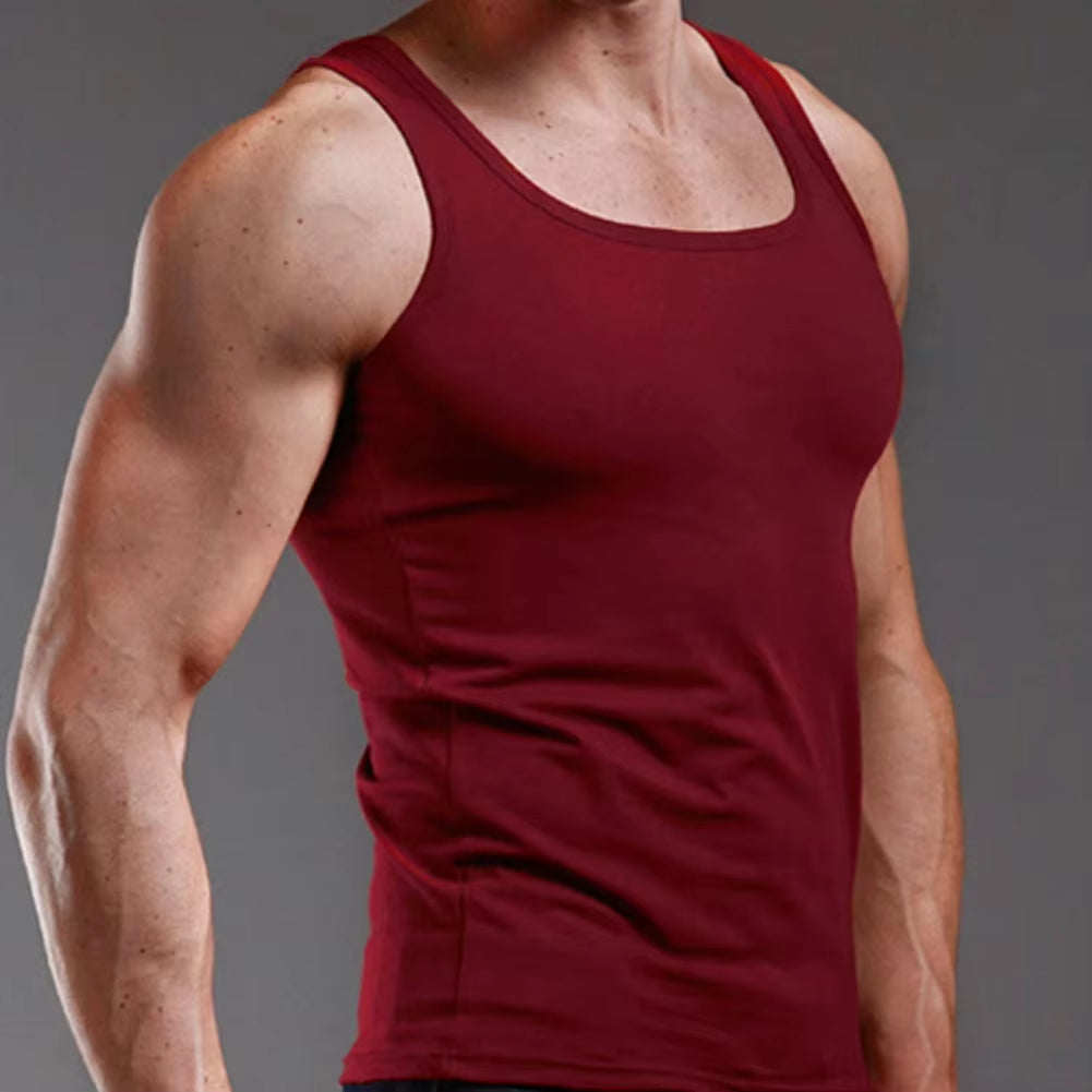 Men Muscle Vests Cotton Underwear Sleeveless Tank Top Solid Muscle Vest Undershirts O-Neck Gymclothing Bodybuilding Tank Tops